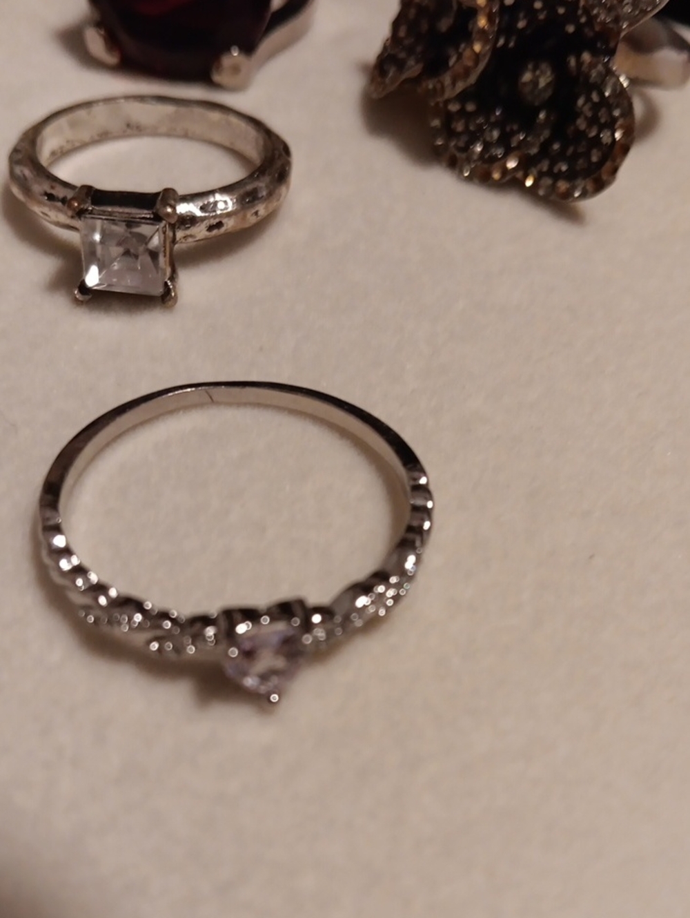 10 Silver Tone Rings - Picture 9 of 9